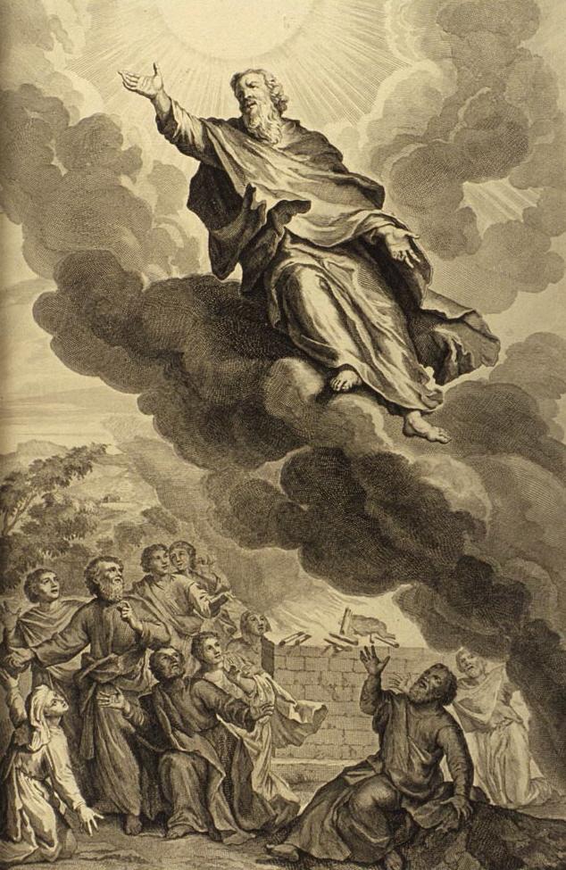 Eighteenth-century illustration of Enoch being taken up toward heaven