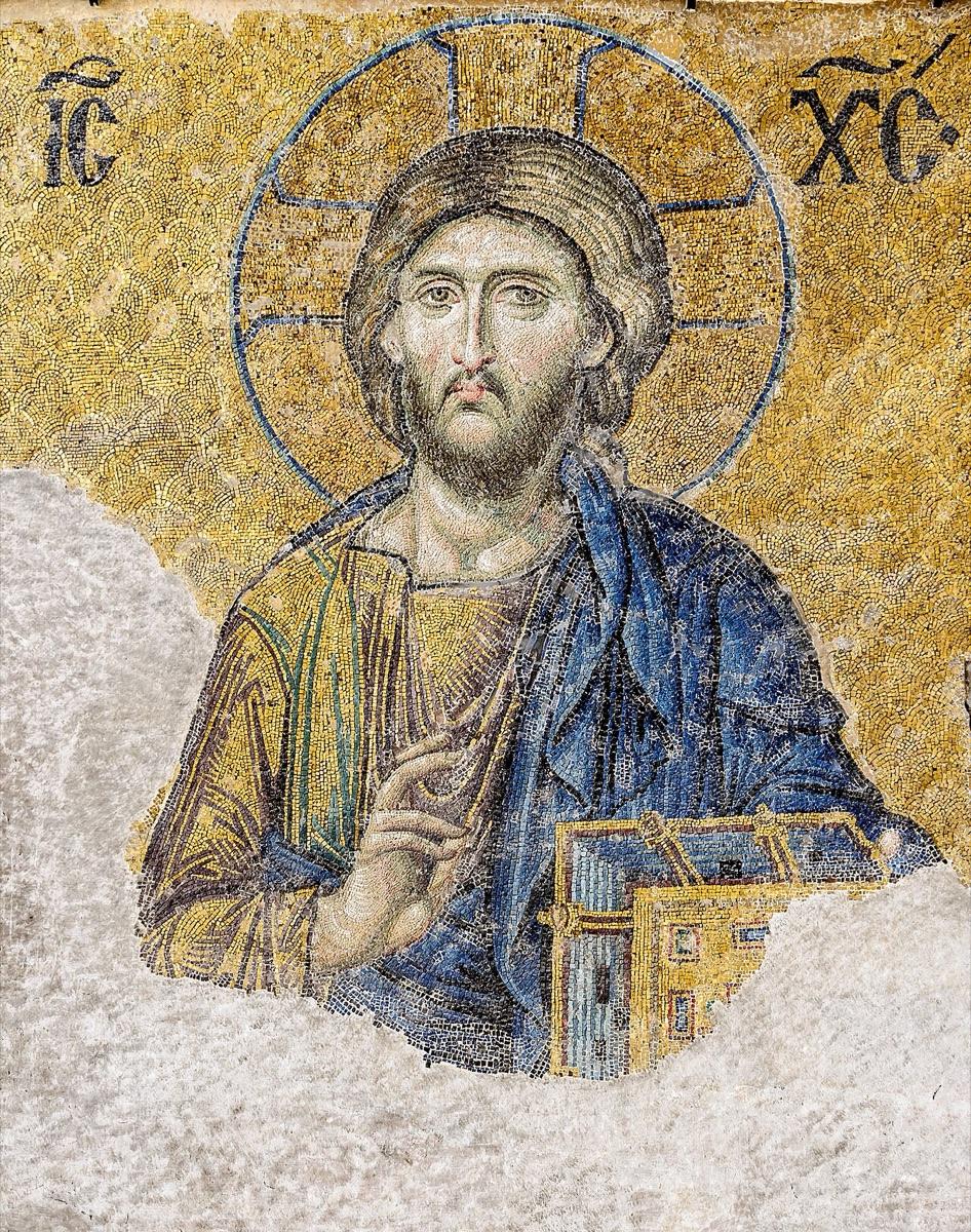 Byzantine mosaic of Christ Pantocrator from Hagia Sophia