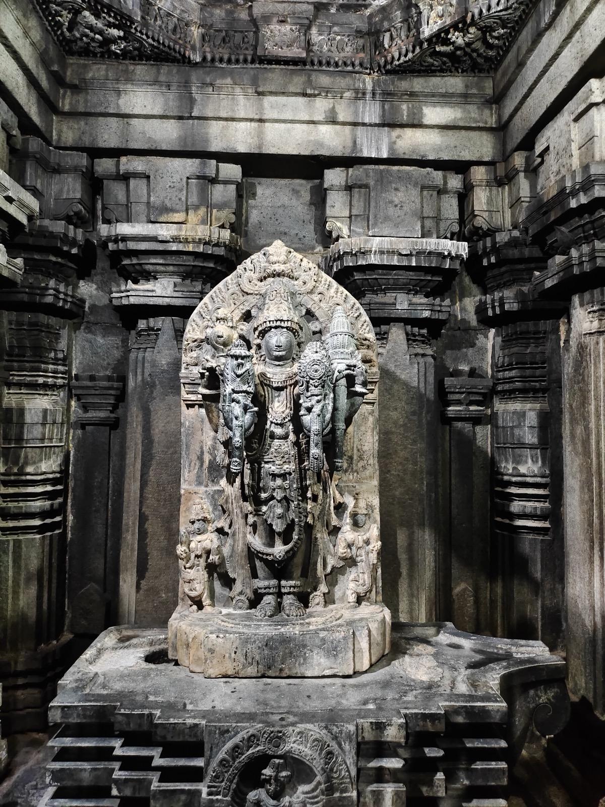 Stone sculpture of Krishna at the Chennakesava Temple in Karnataka