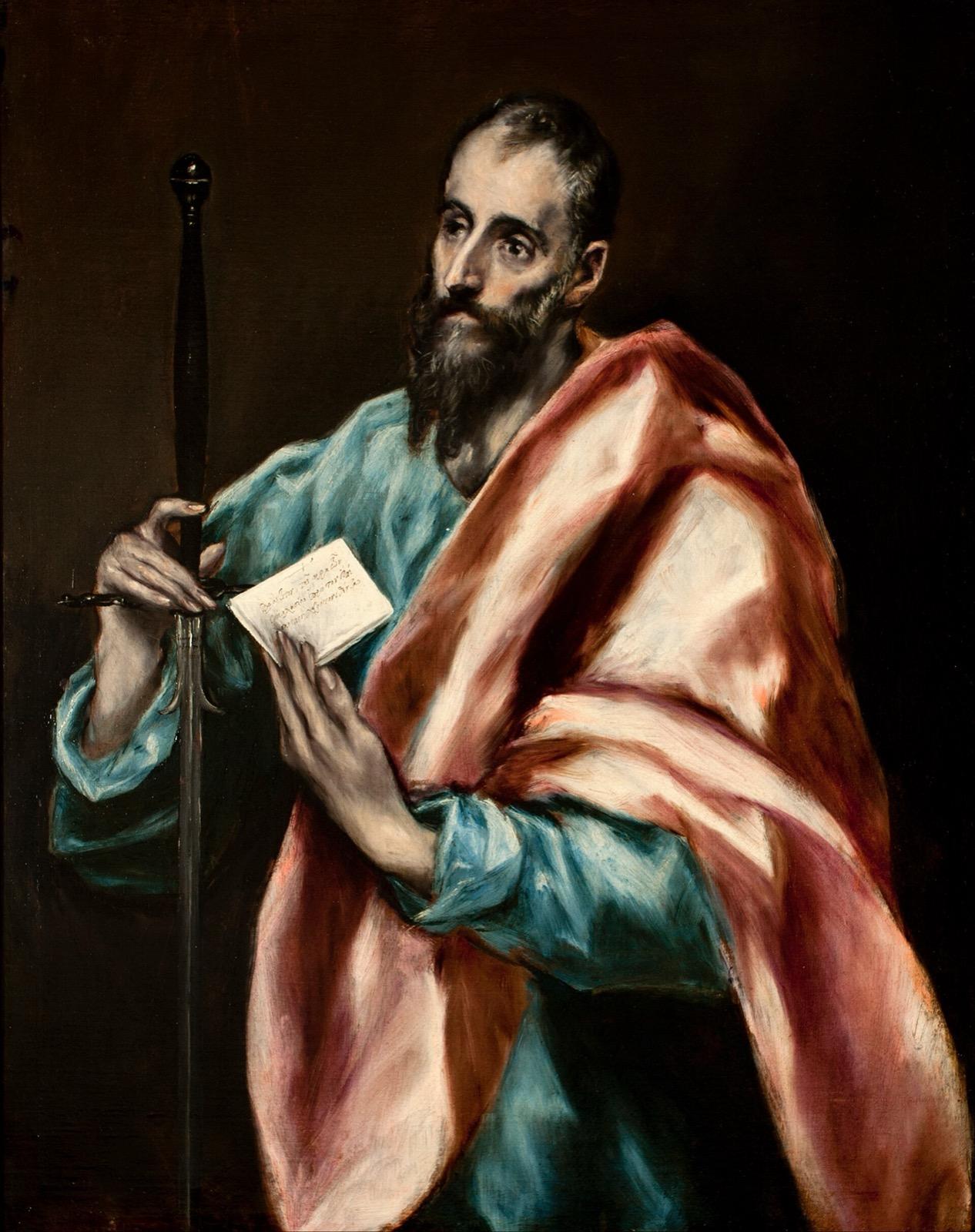 Later painting of Paul the Apostle by El Greco, holding a letter