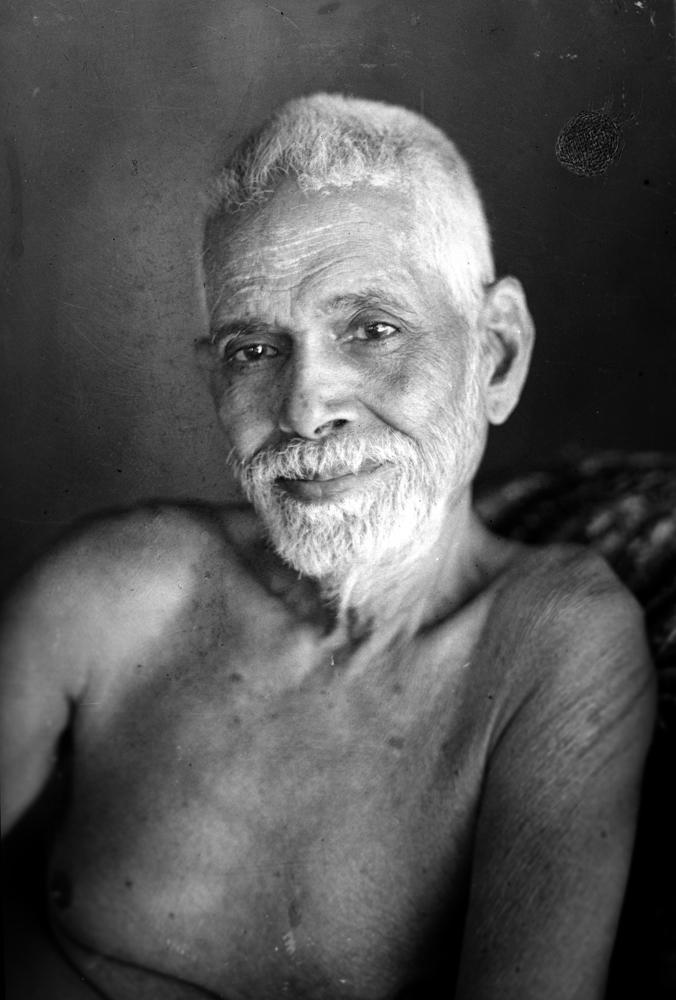 Portrait photograph of Ramana Maharshi