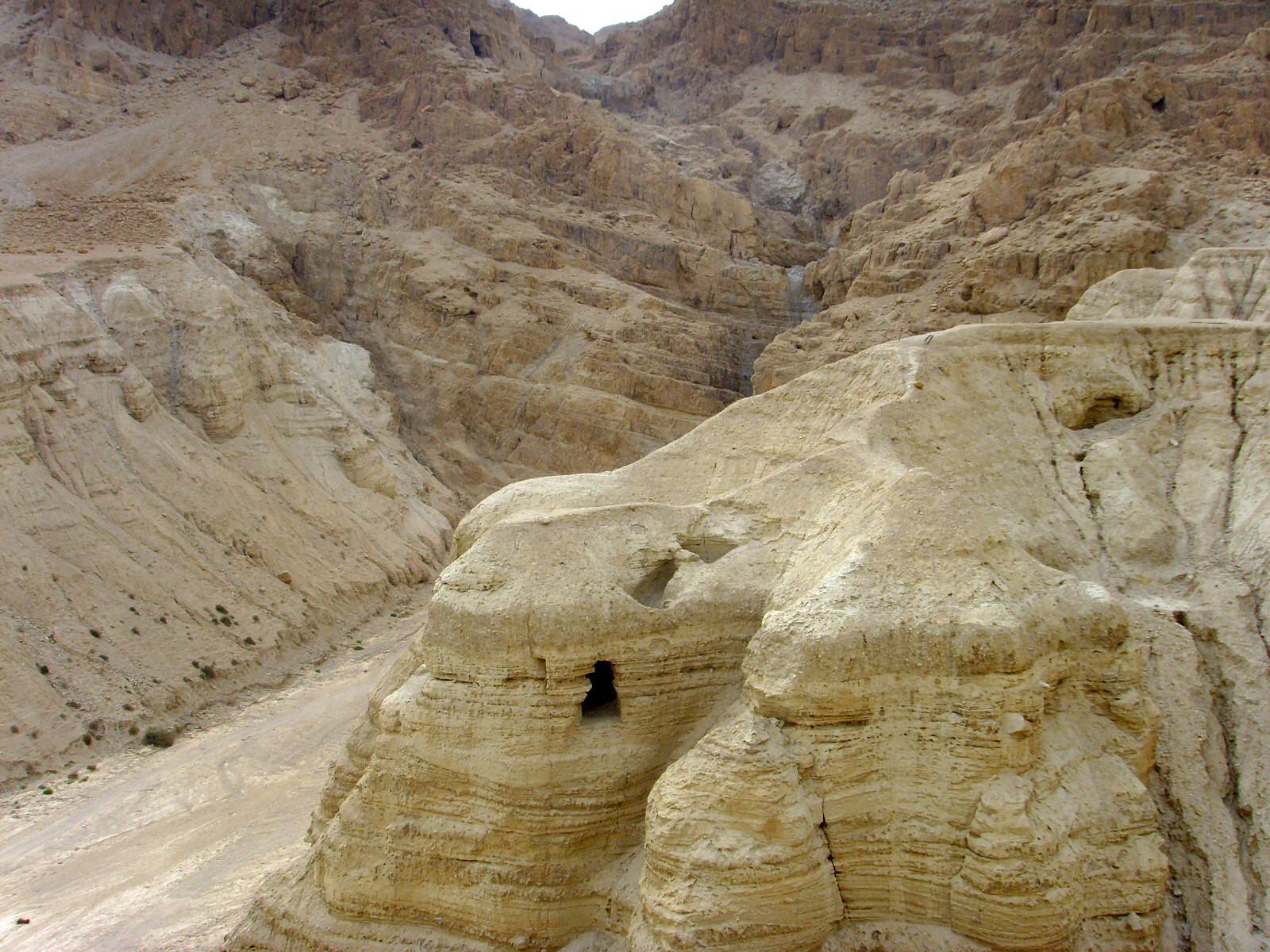 Ruins at Qumran above the Dead Sea