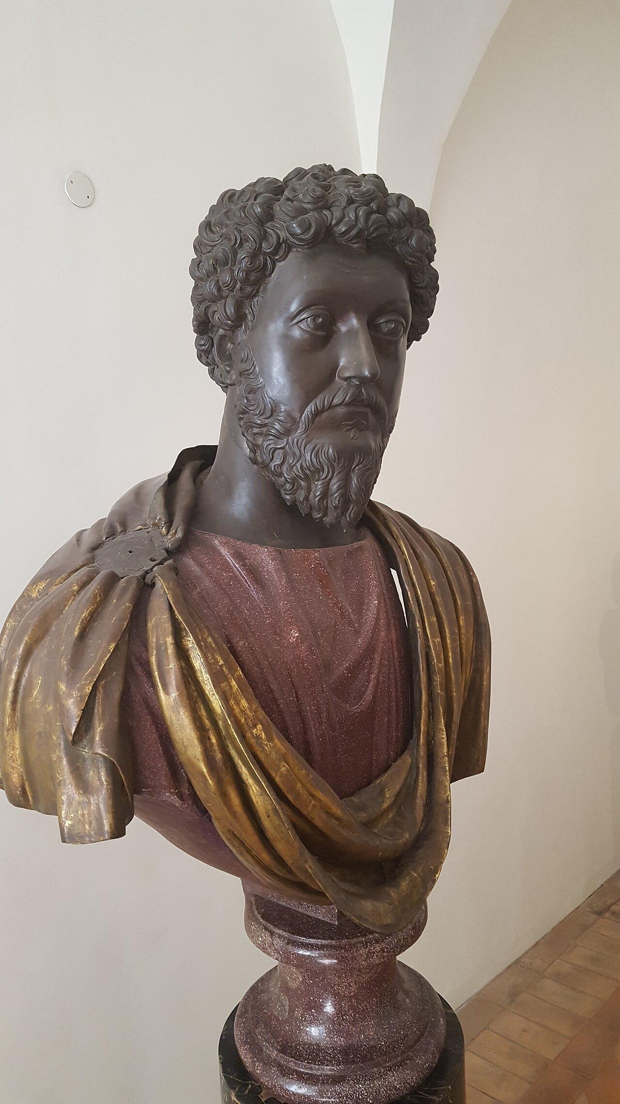 Marble bust of Marcus Aurelius, a Roman Stoic emperor